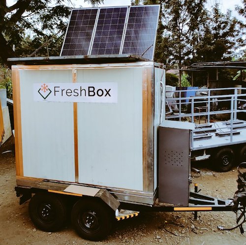 A Freshbox mobile, solar powered cooler