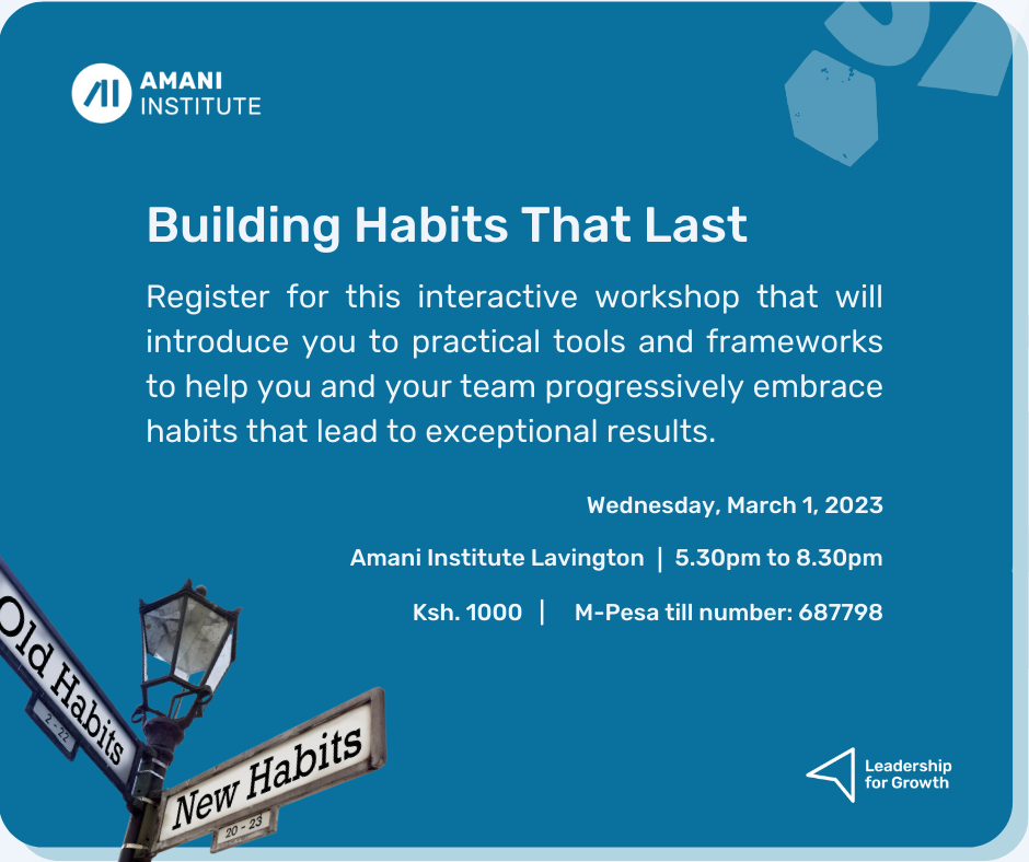 Building habits that last - a workshop by Amani Institute